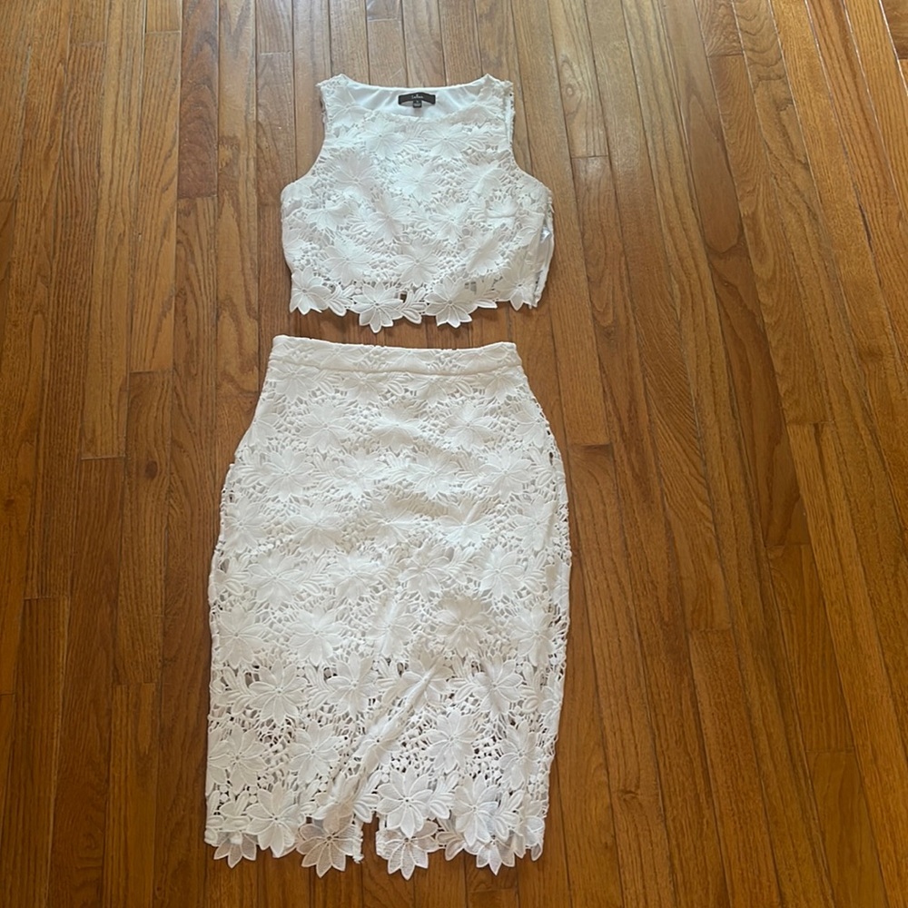 Look at Me Wow White Lace Two-Piece Dress